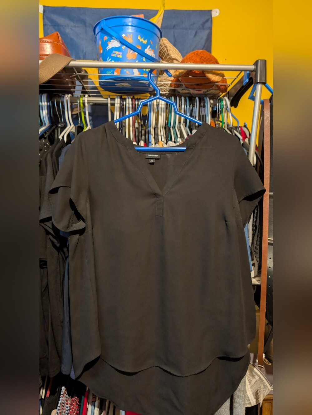 torrid Black V-Neck Short Sleeve Blouse